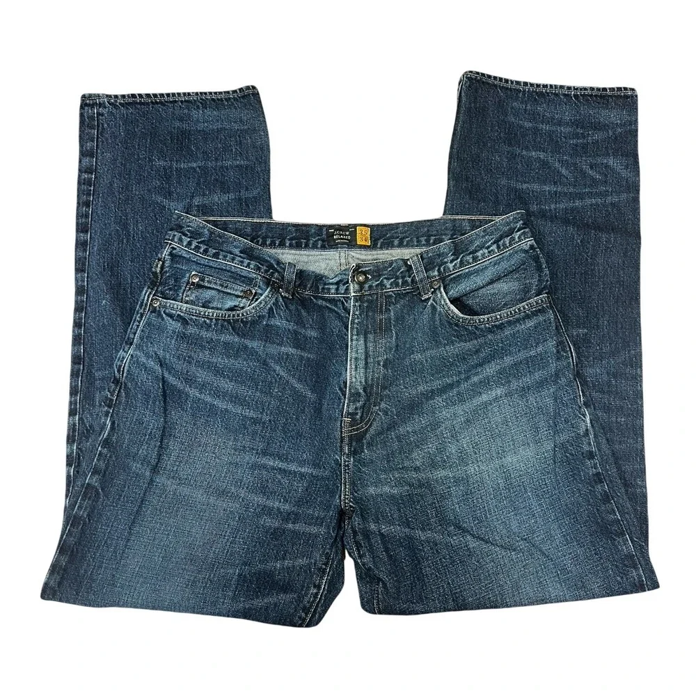 J Crew Blue‎ Classic Relaxed Fit Denim Medium Wash Casual Jeans Men's Size 35x34